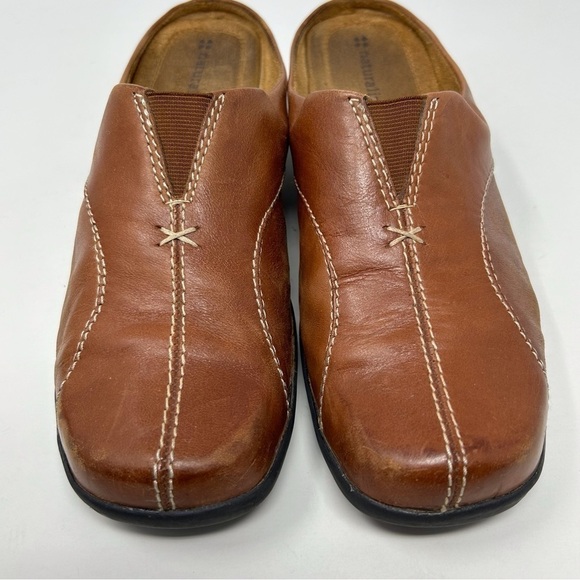 Naturalizer Agnes Brown Leather Slip On Comfort Mules Size 8 Classic Fall - Picture 5 of 12
